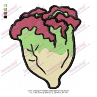 Green Cabbage Vegetable Embroidery Design 05